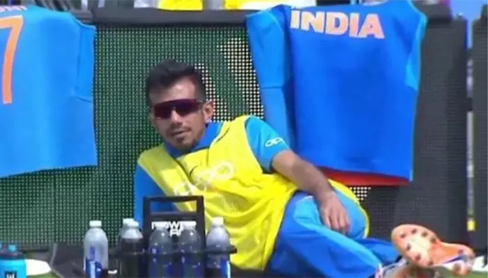 Chahal’s funny pose at the ICC 2019 World Cup.