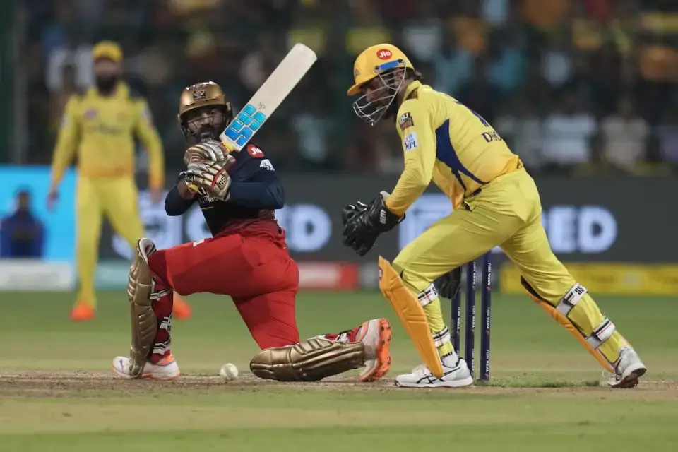 Chennai Super Kings defeated Royal Challengers Bengaluru by 8 runs.