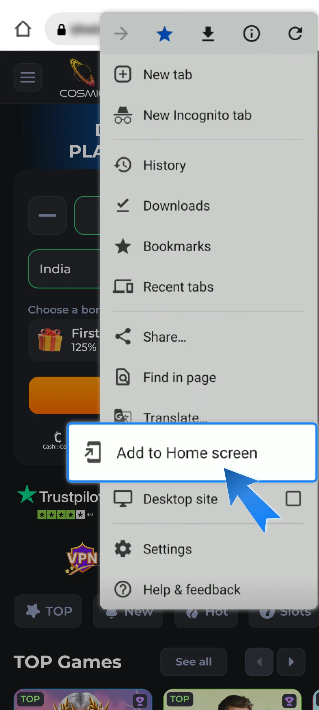 Tap Add to Home Screen.