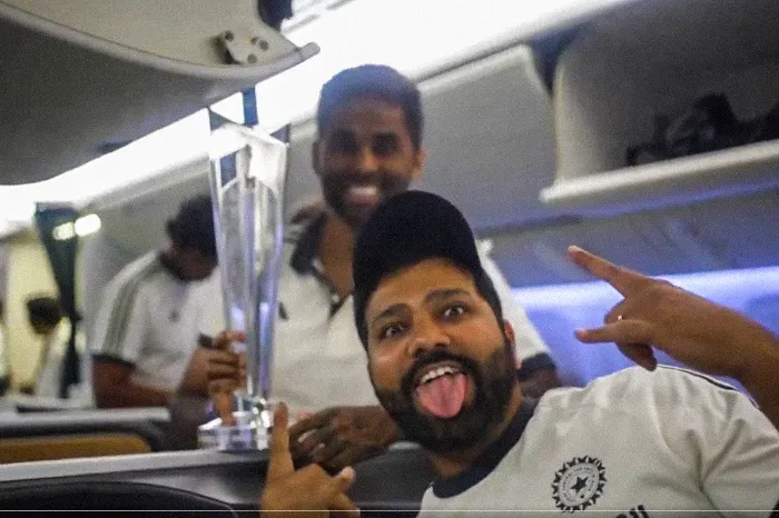 WATCH| Victorious Indian squad revels in jubilant celebrations during 16-hour flight to Delhi