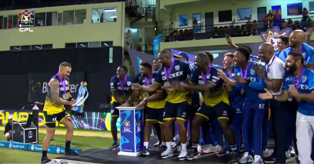 WATCH, CPL 2024 | Faf du Plessis taps into Rohit Sharma vibes World Cup celebration leading Saint Lucia to Victory