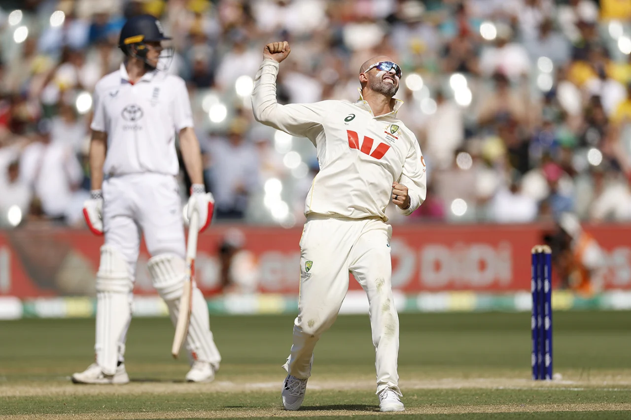 Nathan Lyon struck thrice in quick succession late on to practically end all English hopes of winning in Adelaide and keeping the Ashes alive