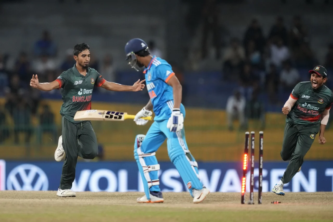 IND vs BAN | Twitter reacts to Tilak Varma being brutally setup by Tanzim Hasan in battle of debutants
