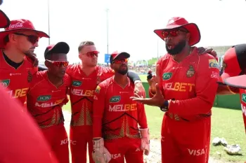 ‌WATCH, CPL 2024 | Kieron Pollard playfully warns Descarte with a shooting gesture during hilarious send-off 