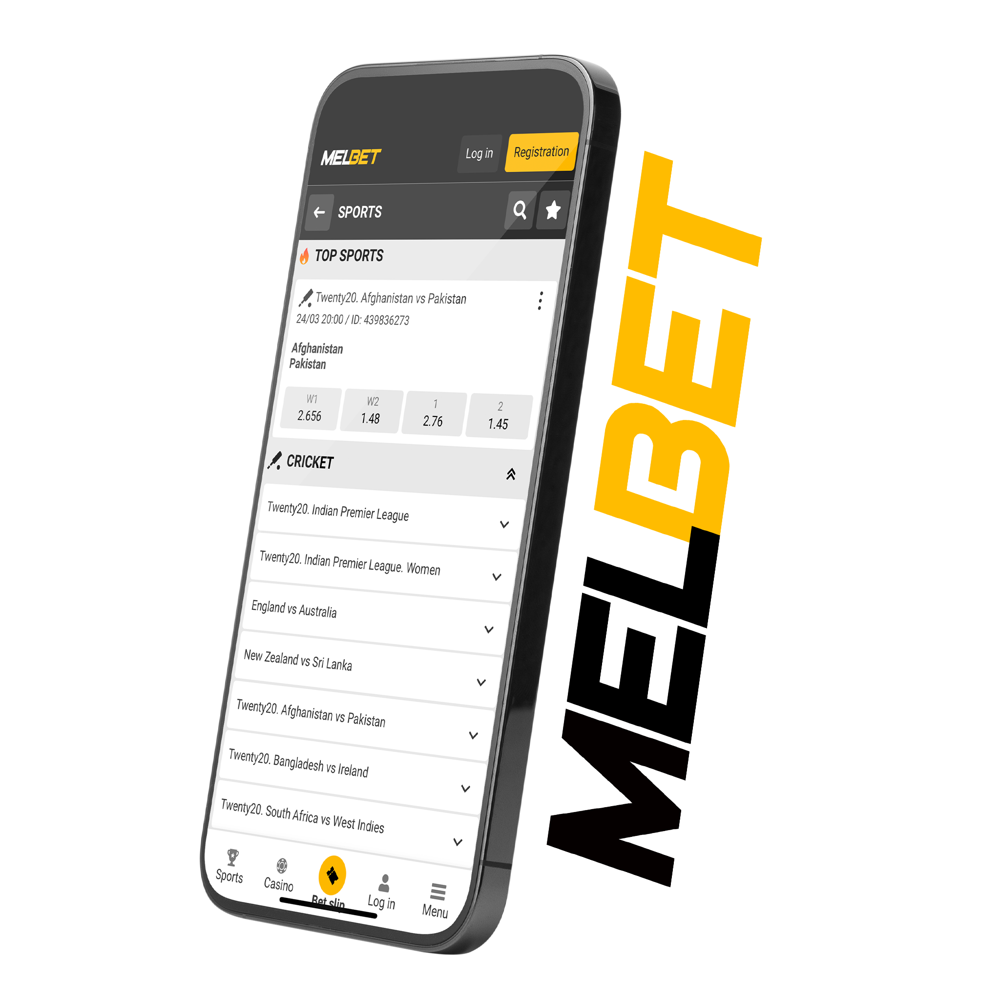 You can easily place bets on cricket in the Melbet app.