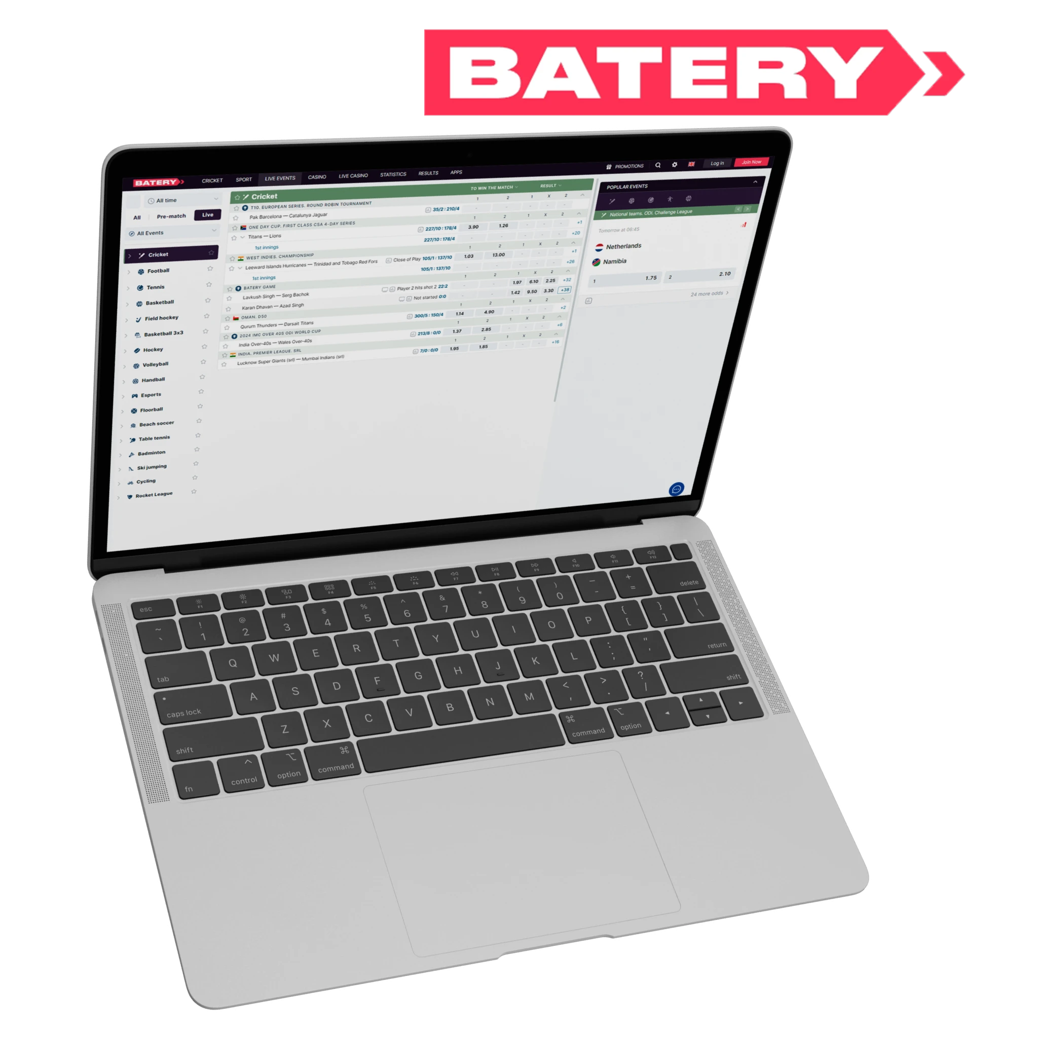 Batery provides gamers with current outcomes and cricket betting details.