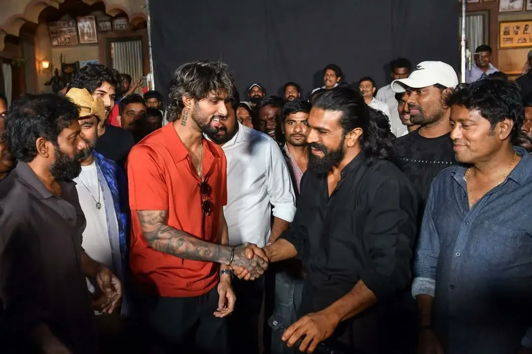 Fans Go Wild as Tilak Varma Meets Ram Charan on Peddi Sets.