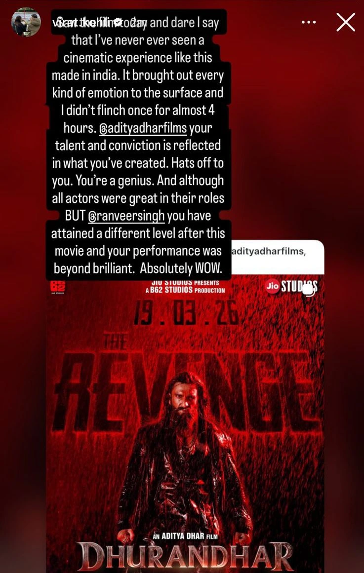 Virat Kohli spent his time after the CSK game, as he went to watch a movie with his wife.