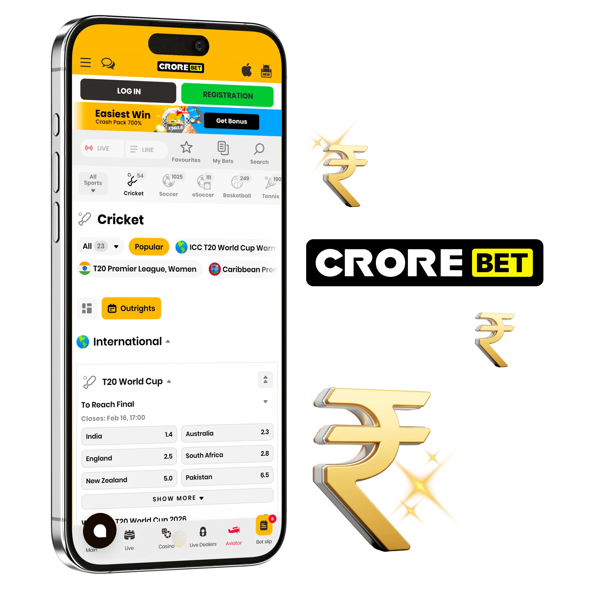 Real Money Cricket Betting App in India - Crorebet.