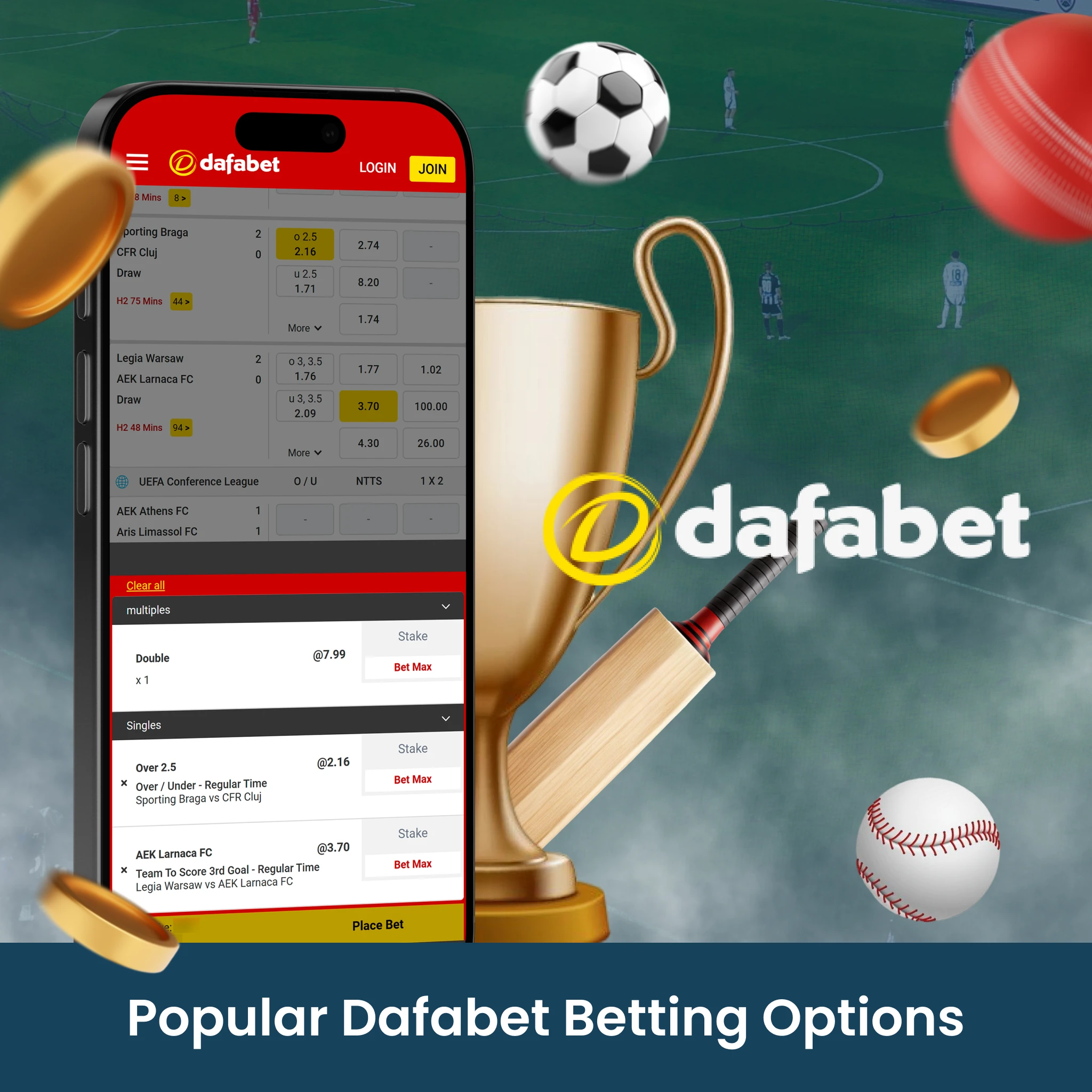 Dafabet bet offers both live and line betting options.
