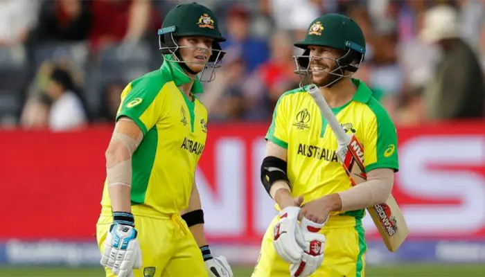 David Warner and Steve Smith during the 2019 ODI World Cup.