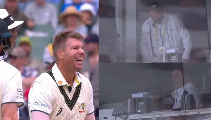 David Warner and the third umpire share a chuckle as Pakistan's review turns into a comedy.