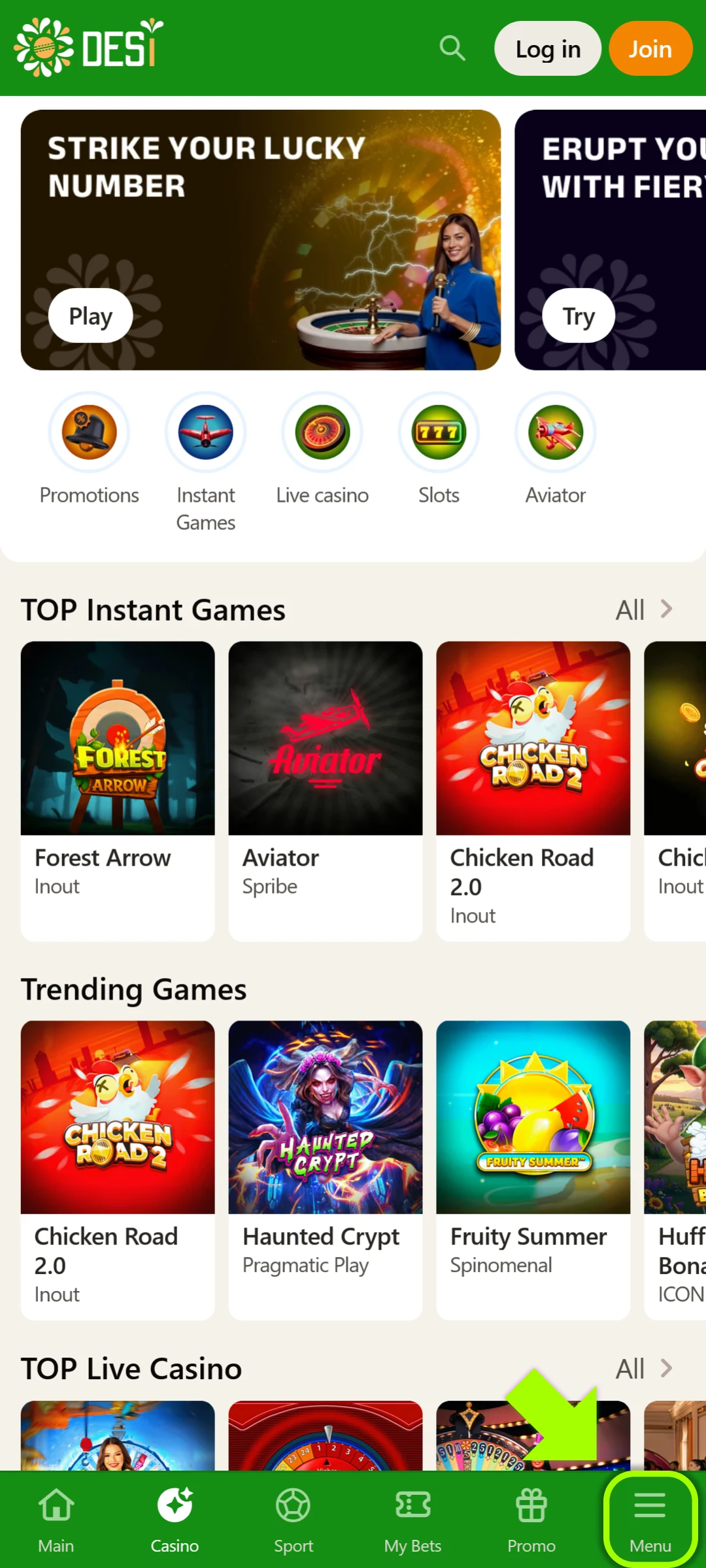 Visit the official mobile site to start the Desi App download.