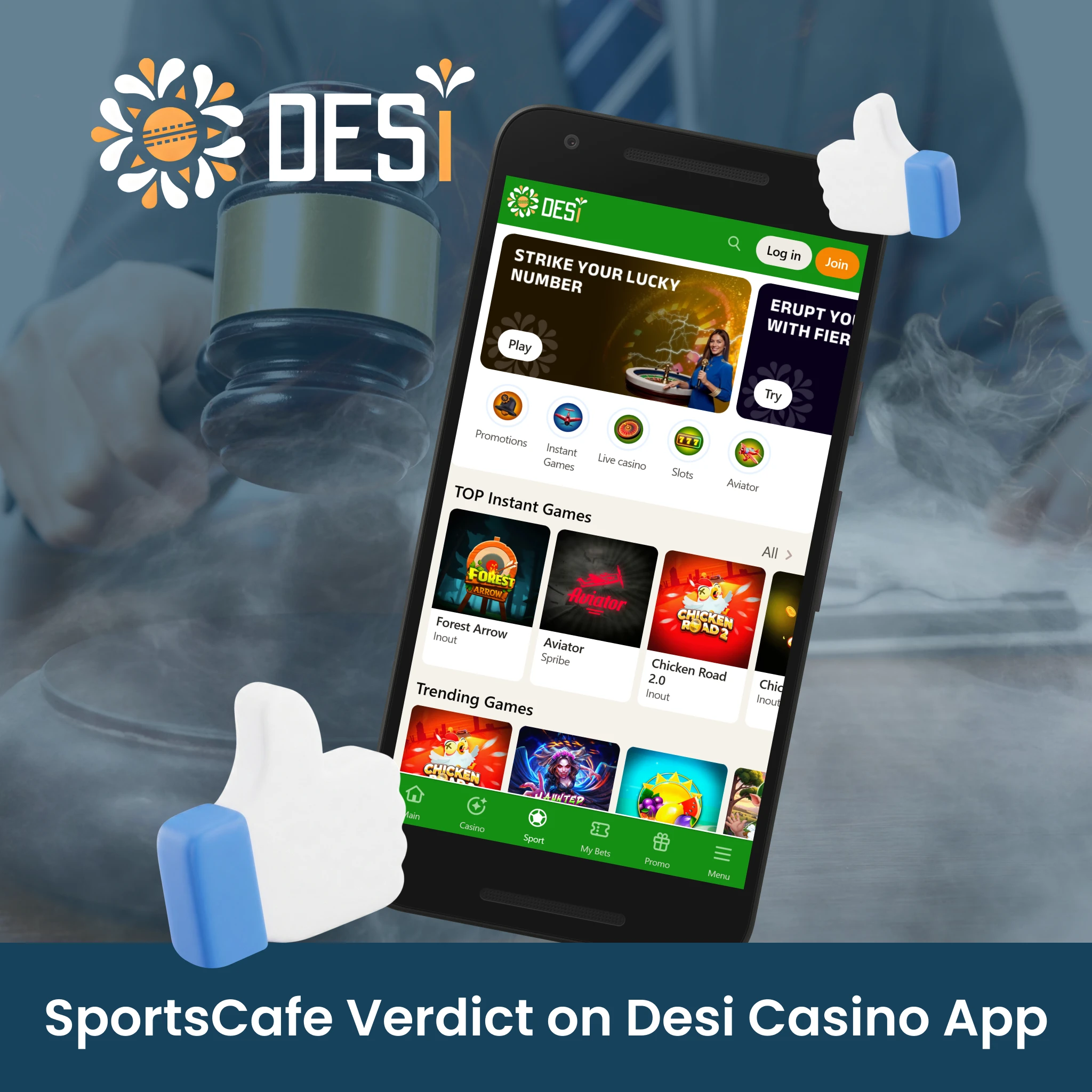 Check the expert SportsCafe verdict for the official Desi Casino App in India.