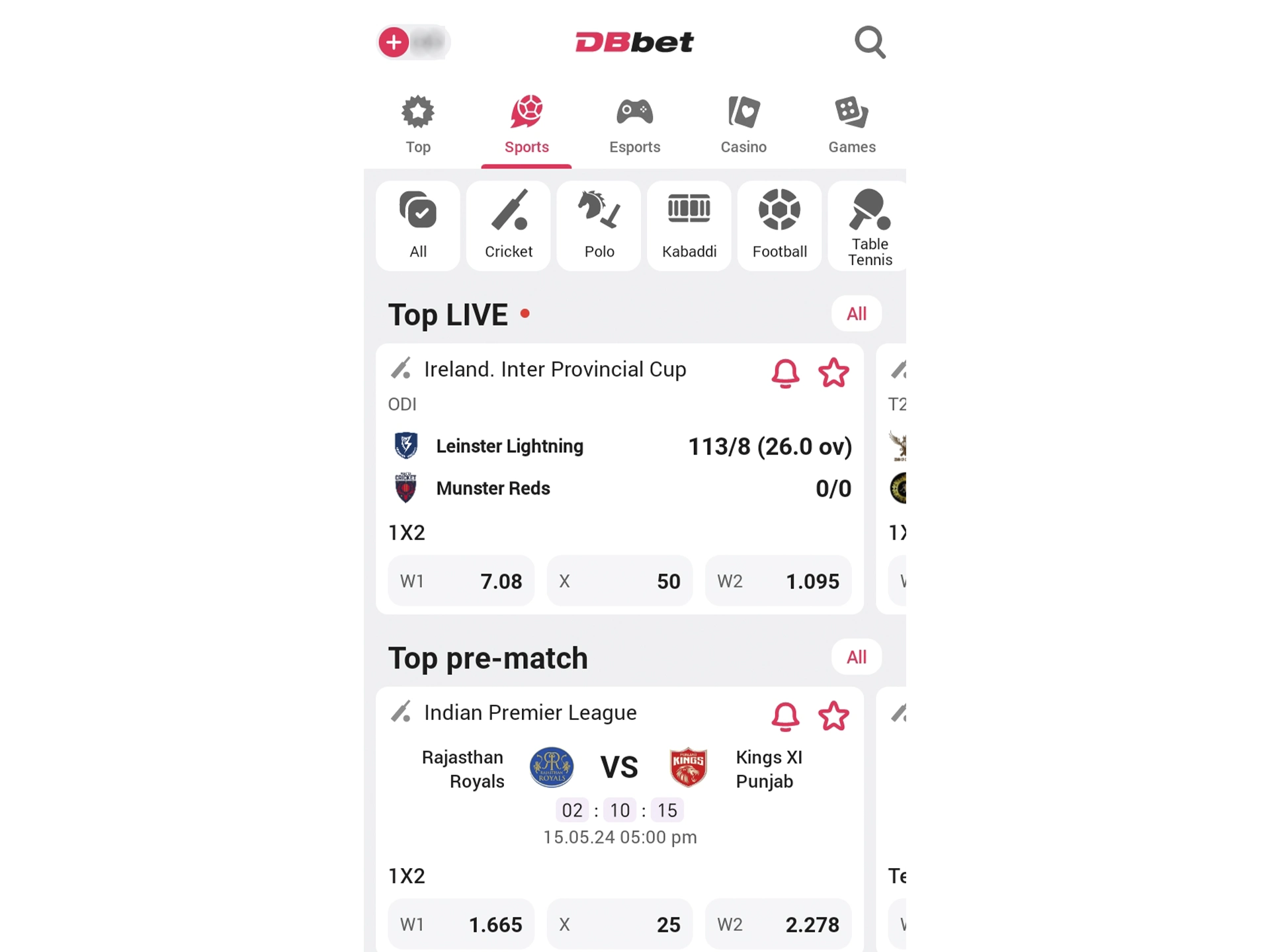 Now you can bet on your favorite sports with the DBbet app.