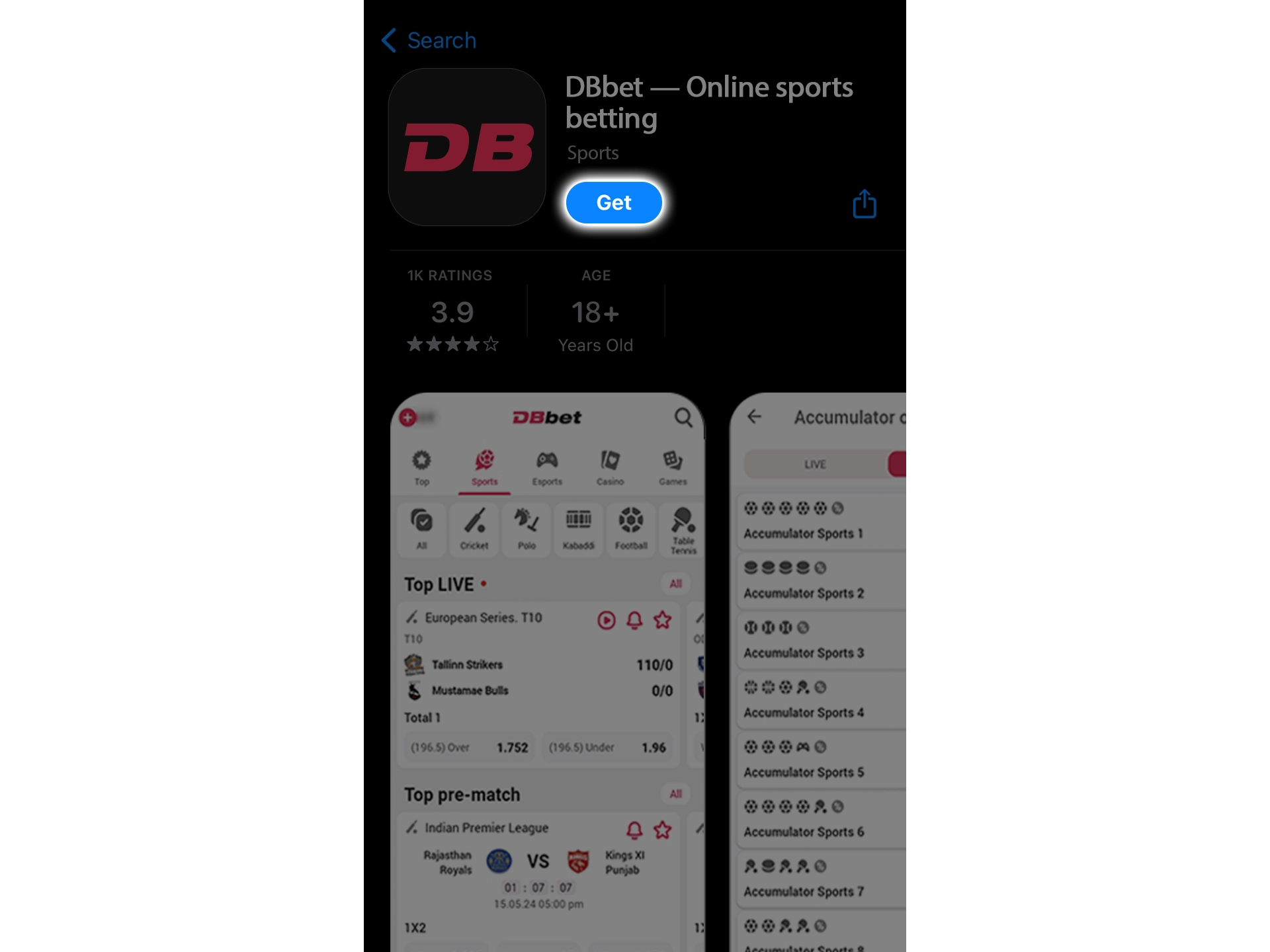 To start downloading the DBbet app, click on the button.