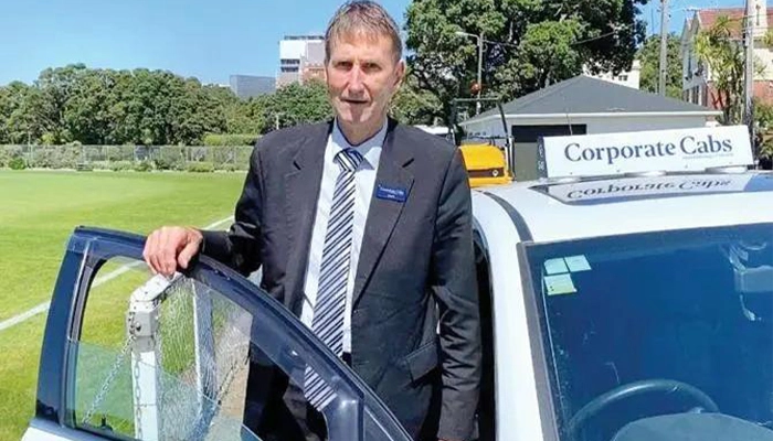 Ewen Chatfield, a Former New Zealand cricketer working as a cab driver after his retirement.