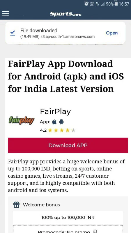 Check your security settings to install the FairPlay app.