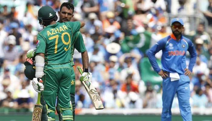 Fakhar Zaman celebrates his century against India in the Finals of the Champions Trophy.