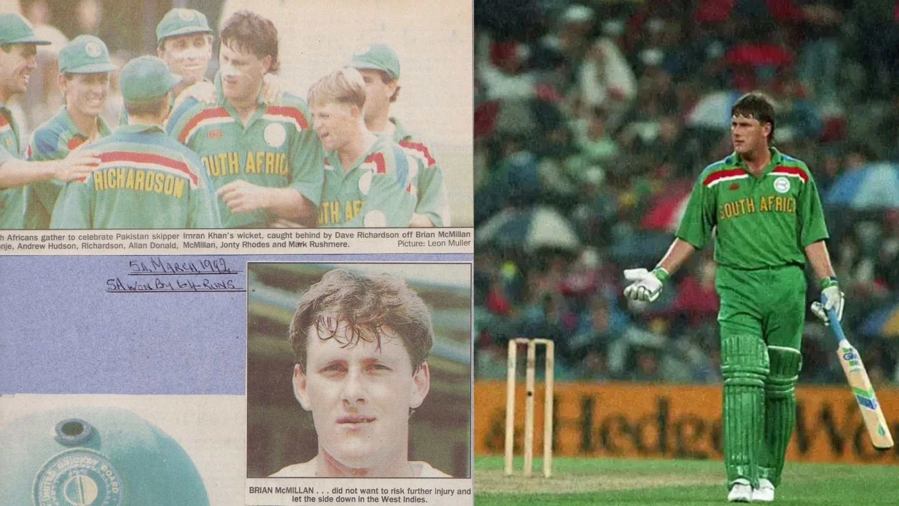 First ever official International between South Africa and West Indies on 5 March 1992.