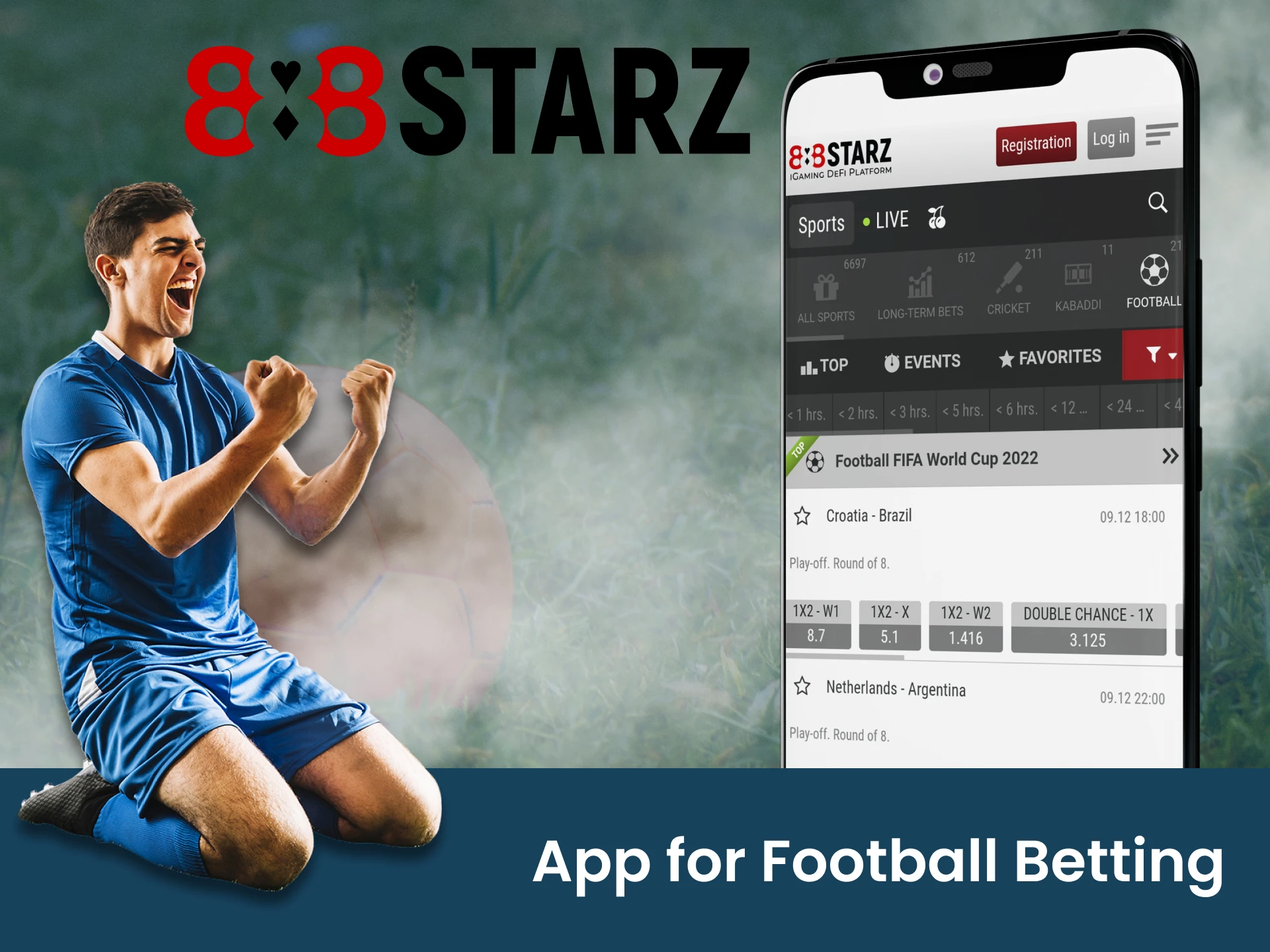 888starz designed a mobile app for betting on football.