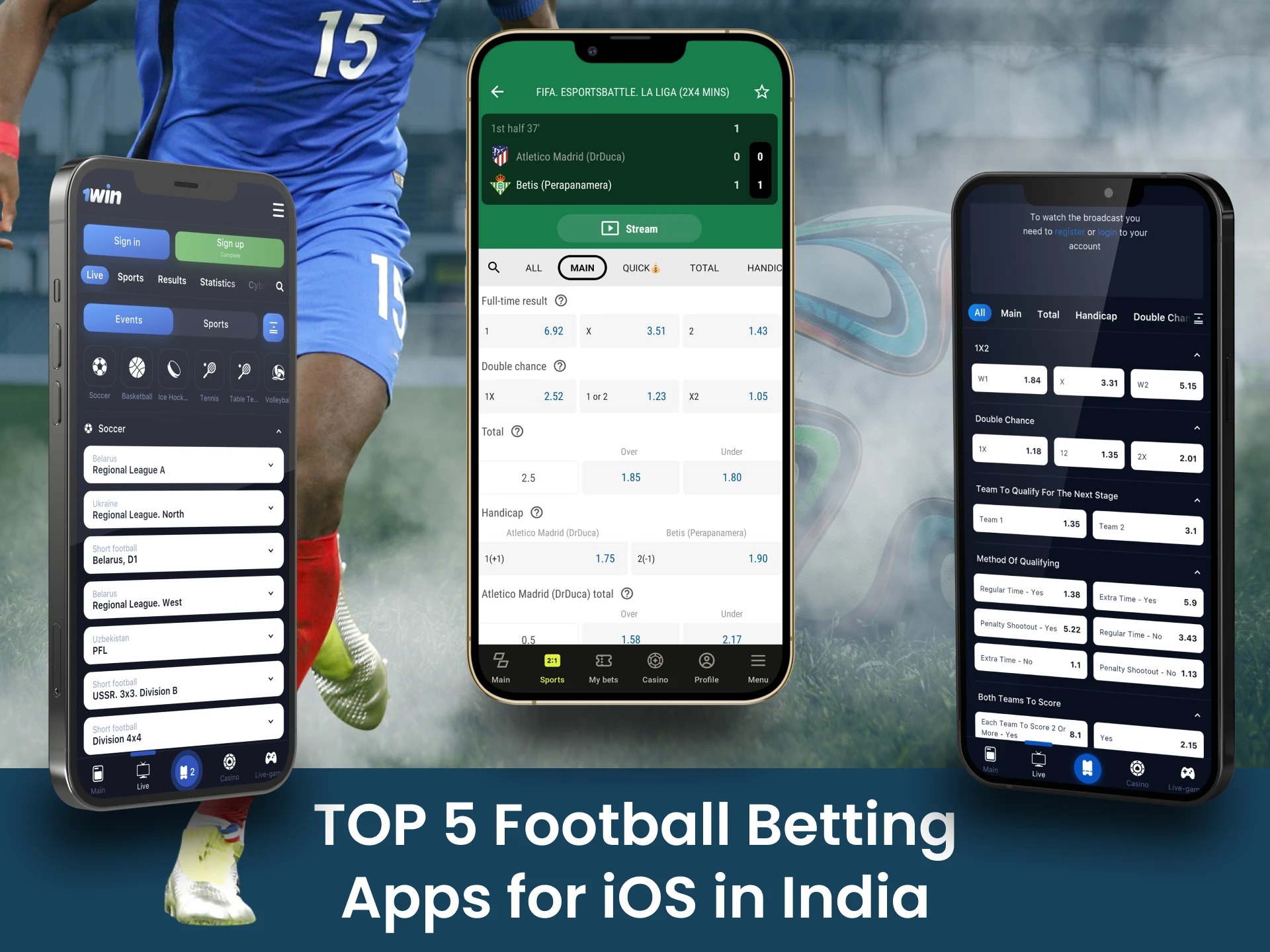 Download one of these apps on your iPhone for the football betting.