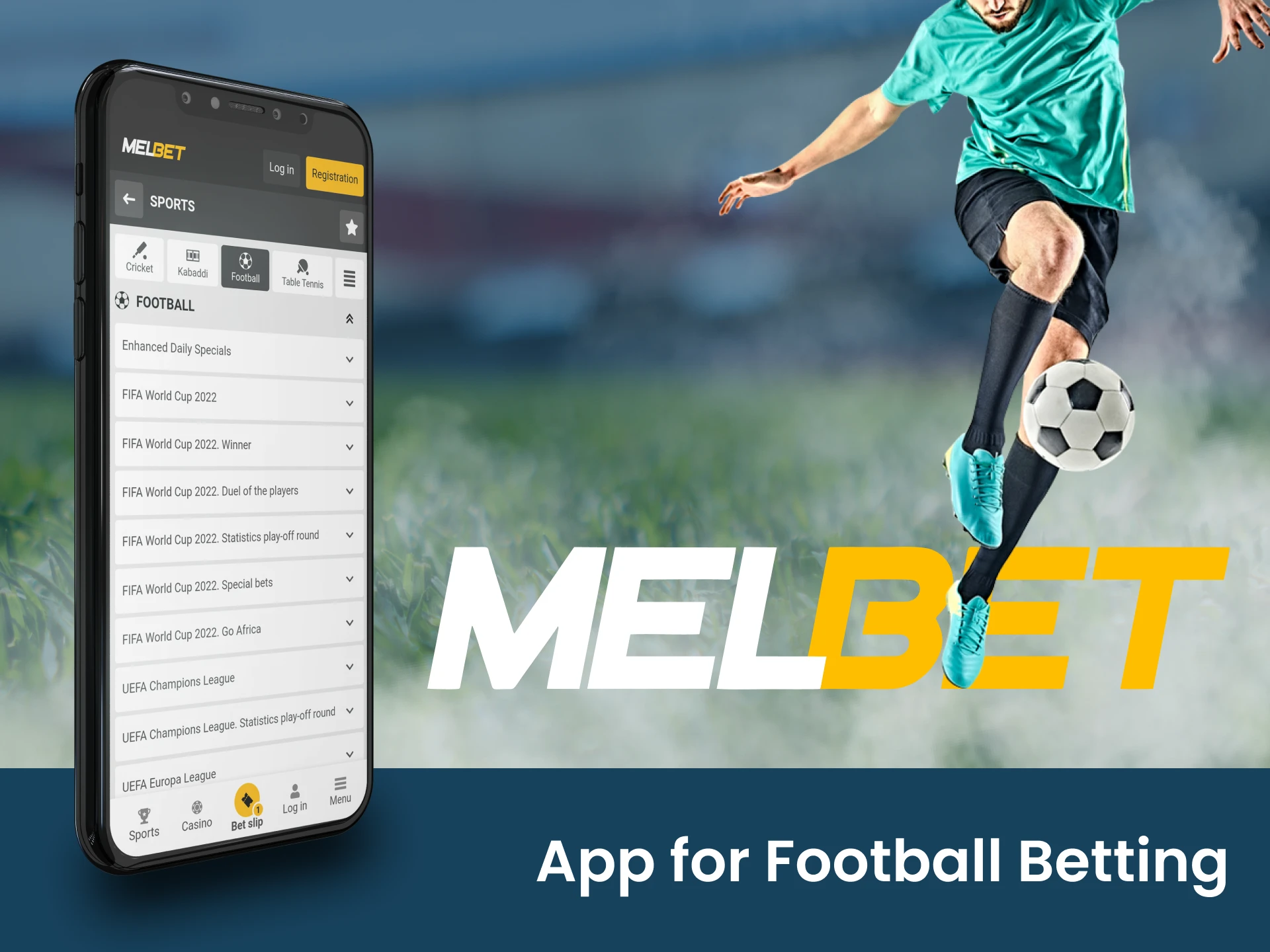 Melbet has the great mobile app for football betting.