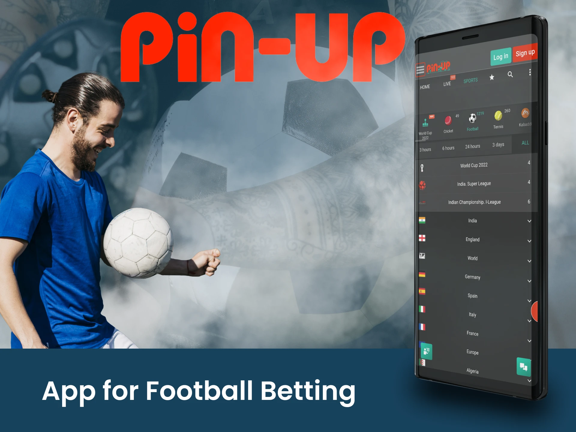 Download the Pin Up mobile app and start betting on football.