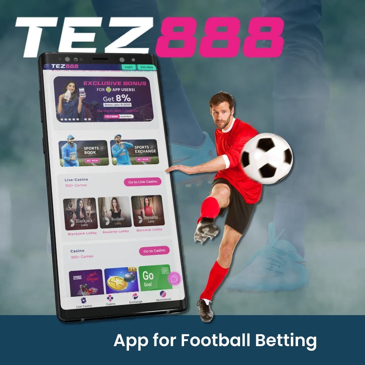 The Tez888 app provides a convenient way to enjoy football betting.