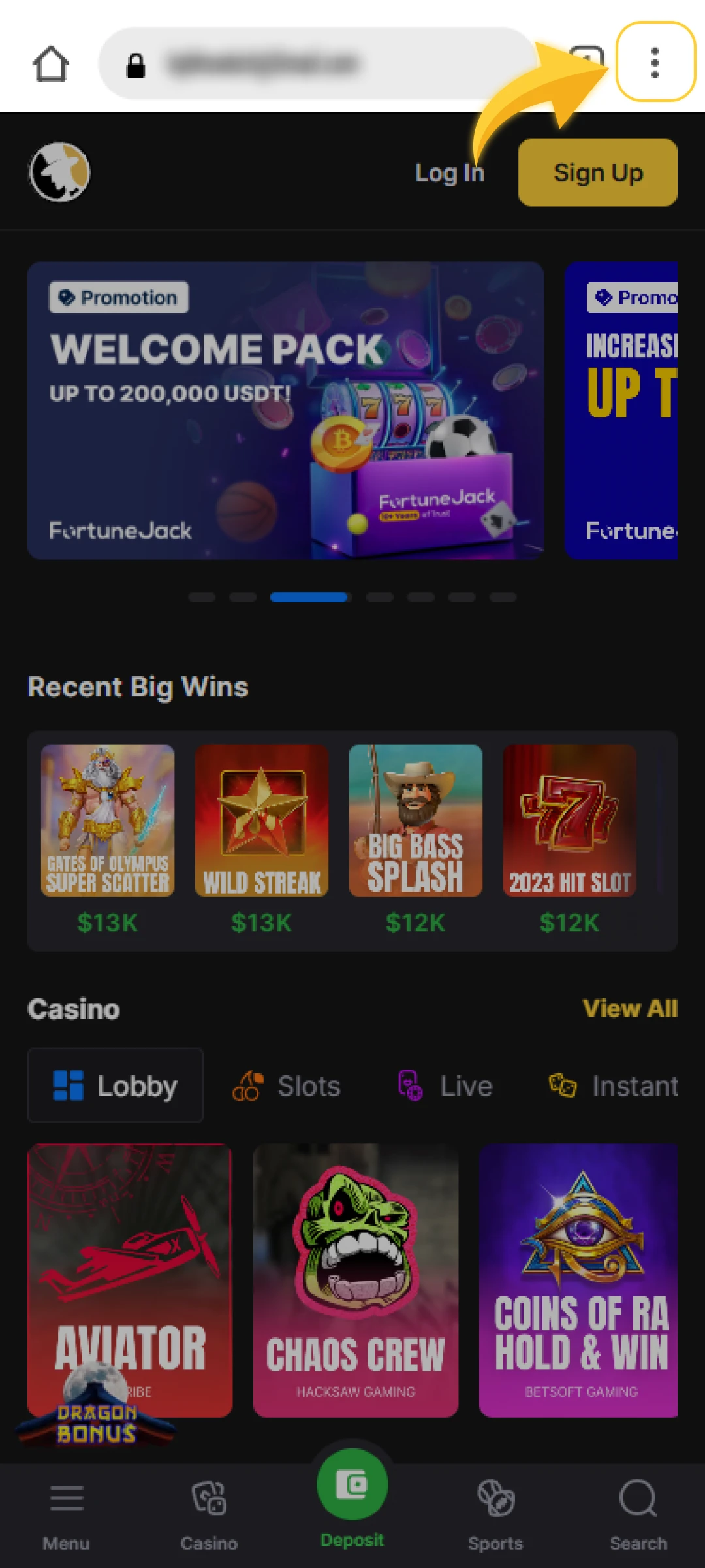 Visit the platform and click "Sign Up".