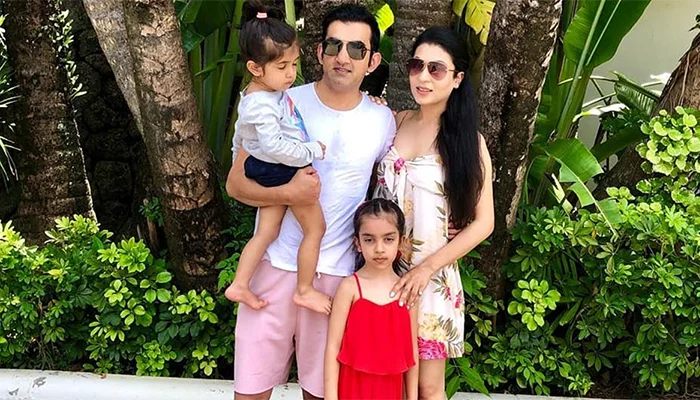 Gautam Gambhir on a vacation with his family.