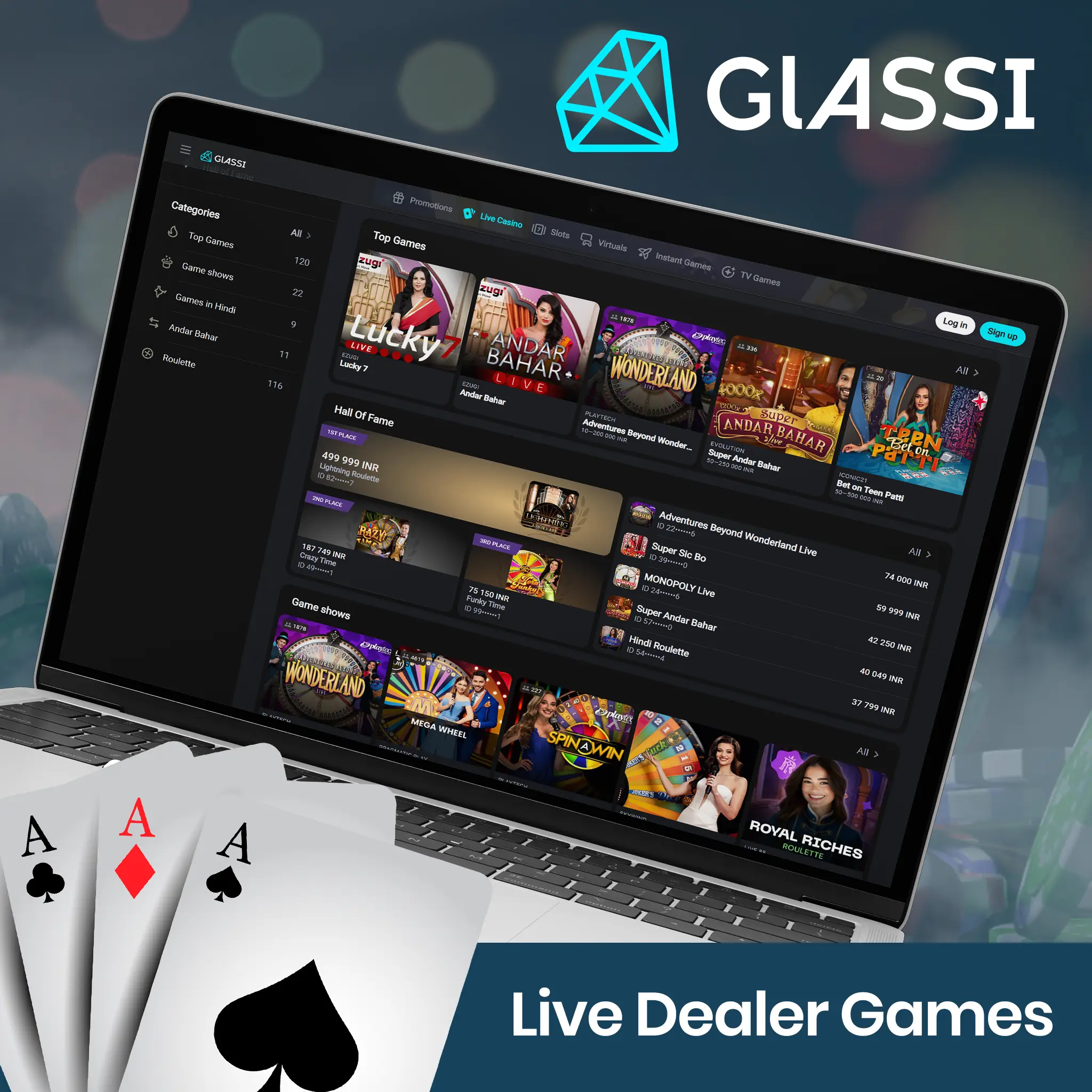 Live Dealer Games at Glassi Casino.