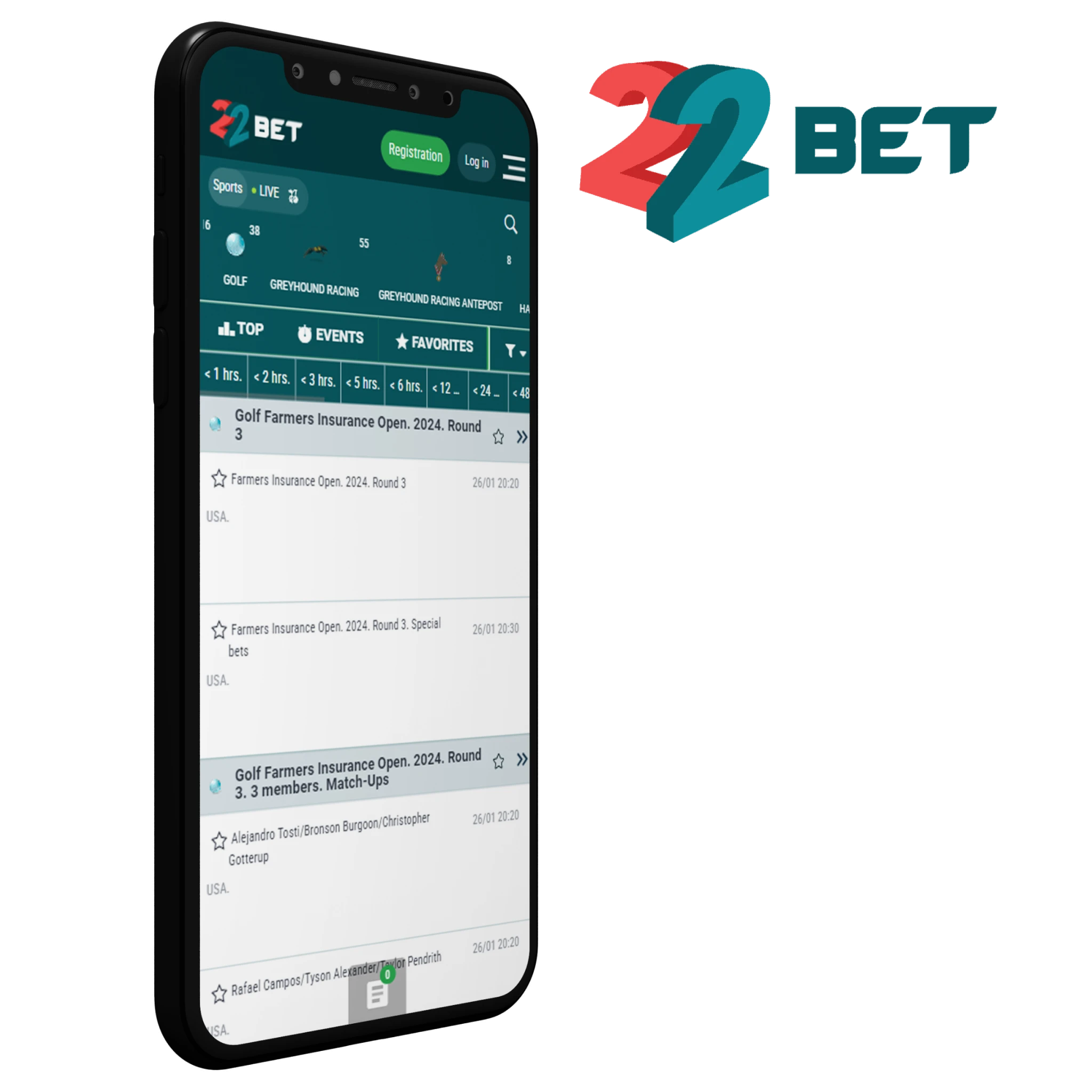 Indian players choose the 22bet app to bet on golf.