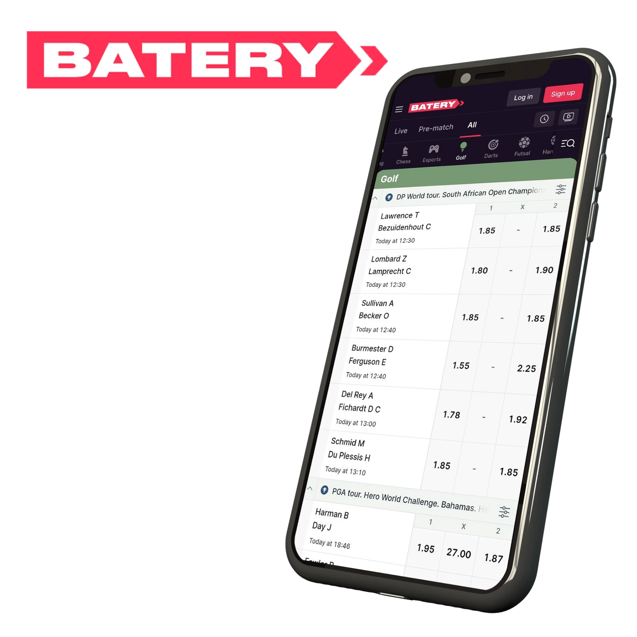 Batery app has many advantages for online golf betting.