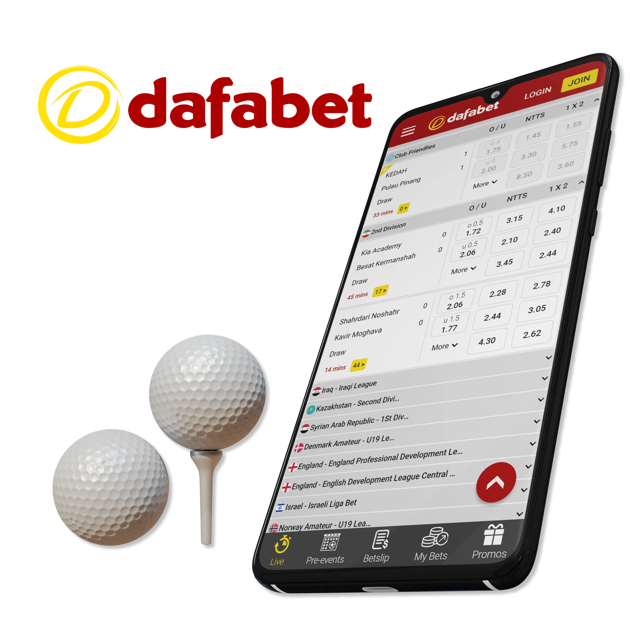 The Dafabet app provides various payment options for golf betting.