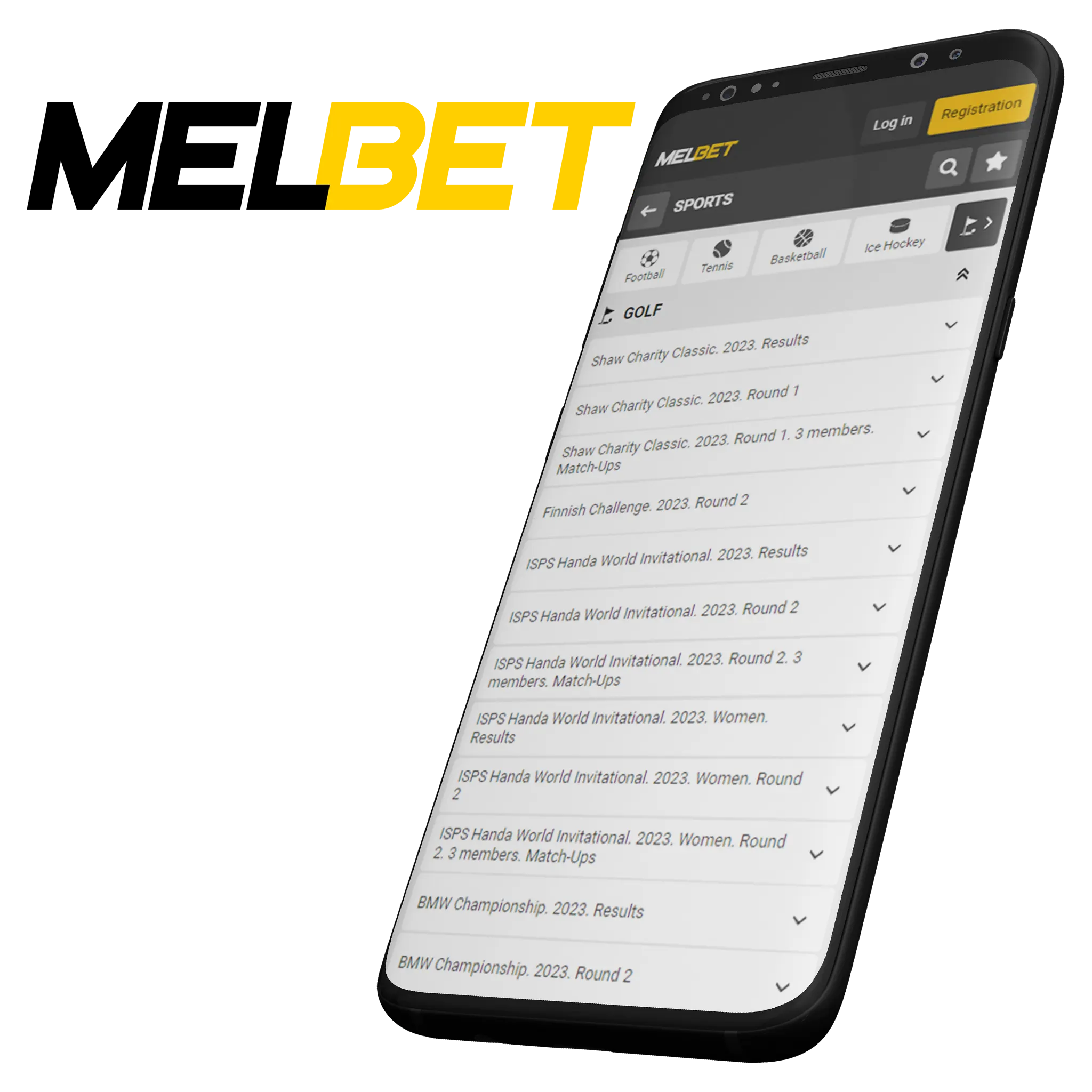 You can easily place bets on golf in the Melbet app.