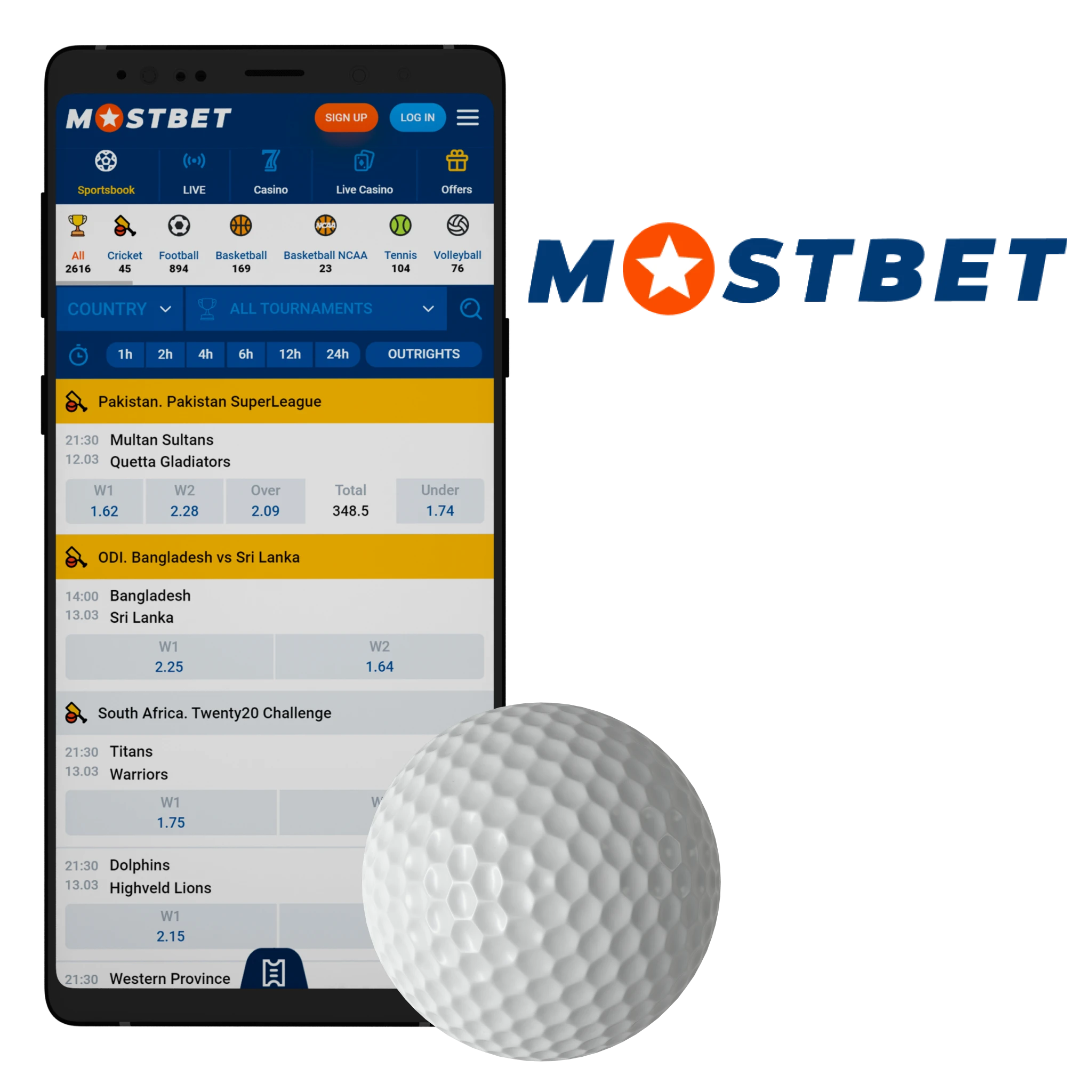 The Mostbet app has key advantages for golf betting.