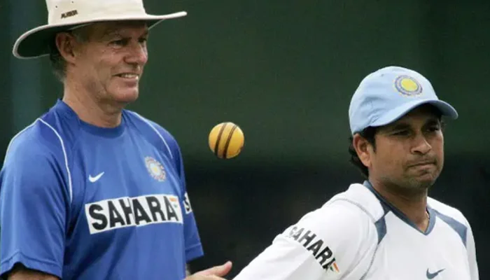 Greg Chappell and Sachin Tendulkar during the Sri Lanka Test series.