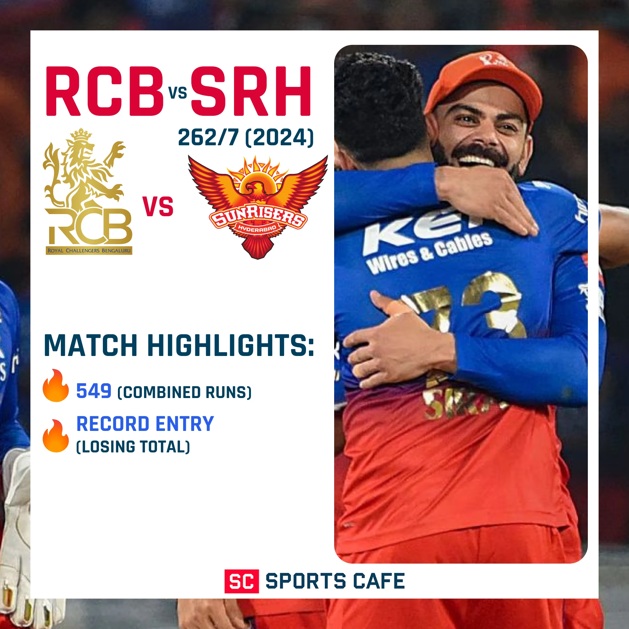 Royal Challengers Bengaluru vs Sunrisers Hyderabad.