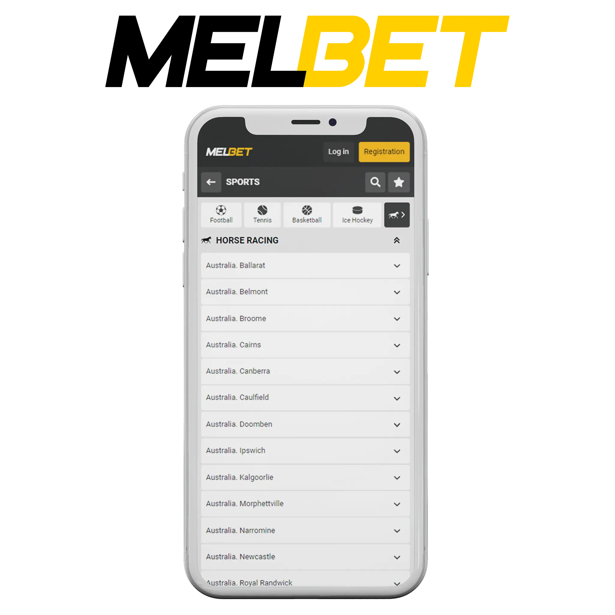 You can easily place bets on horse racing in the Melbet app.