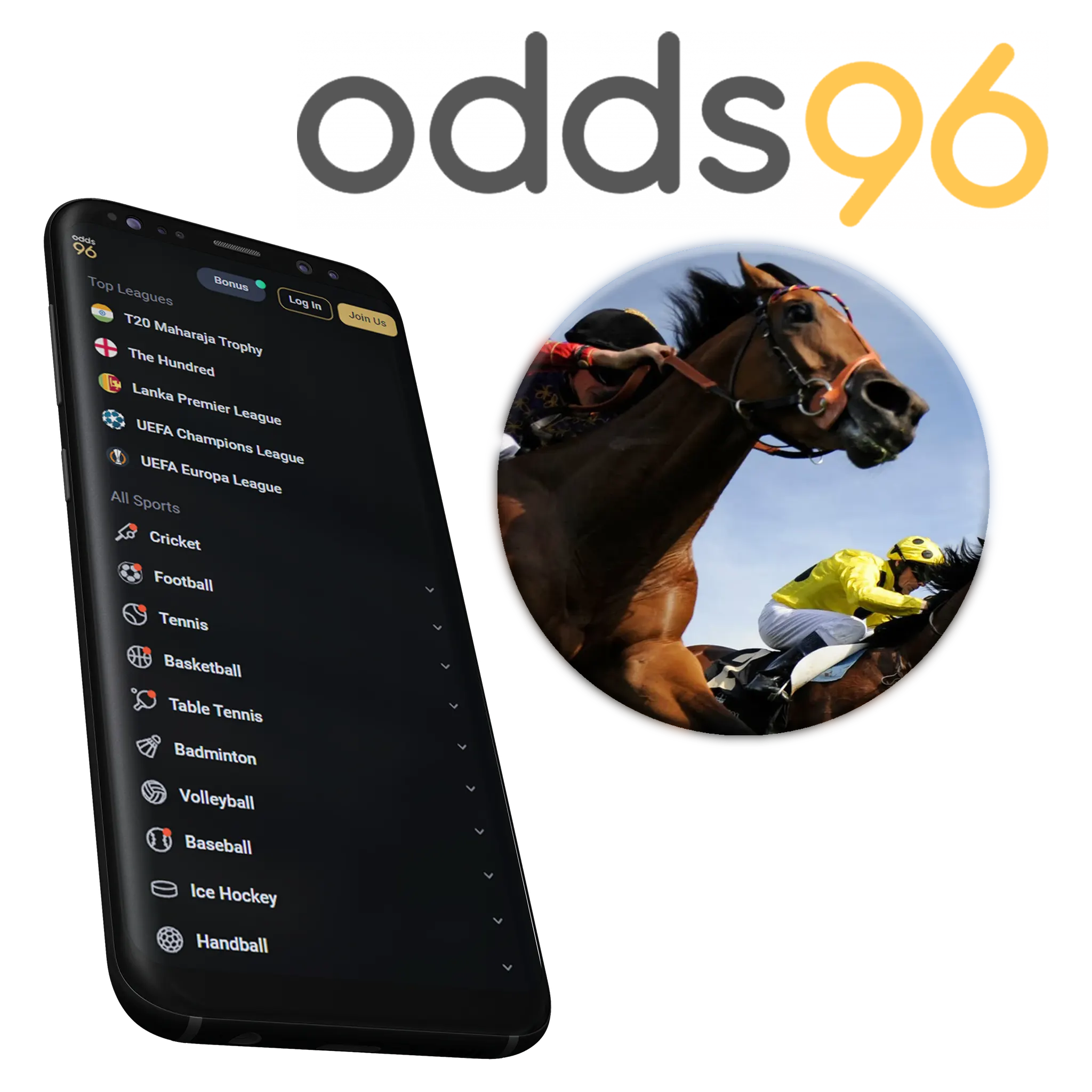 Odds96 mobile app is very convenient to place bets on horse racing.