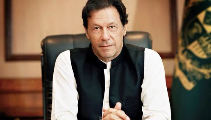 Imran Khan at his Prime Minister office.