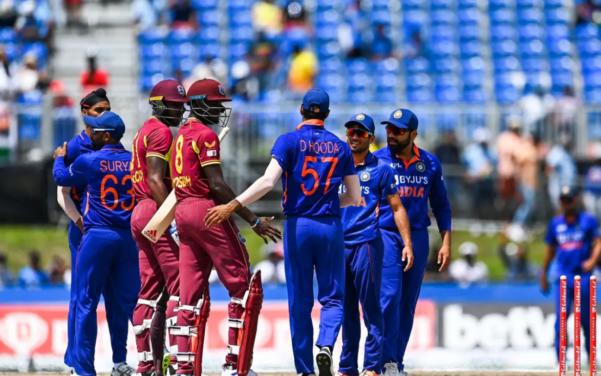 India defeated West Indies by 59 runs.