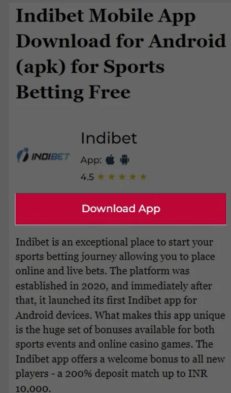 Visit the Indibet site to download the app.