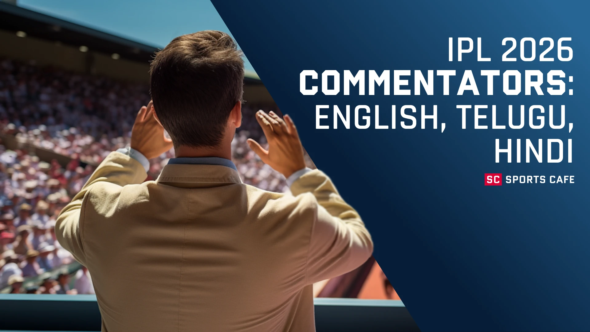 IPL 2026 Commentators: English, Telugu, Hindi.