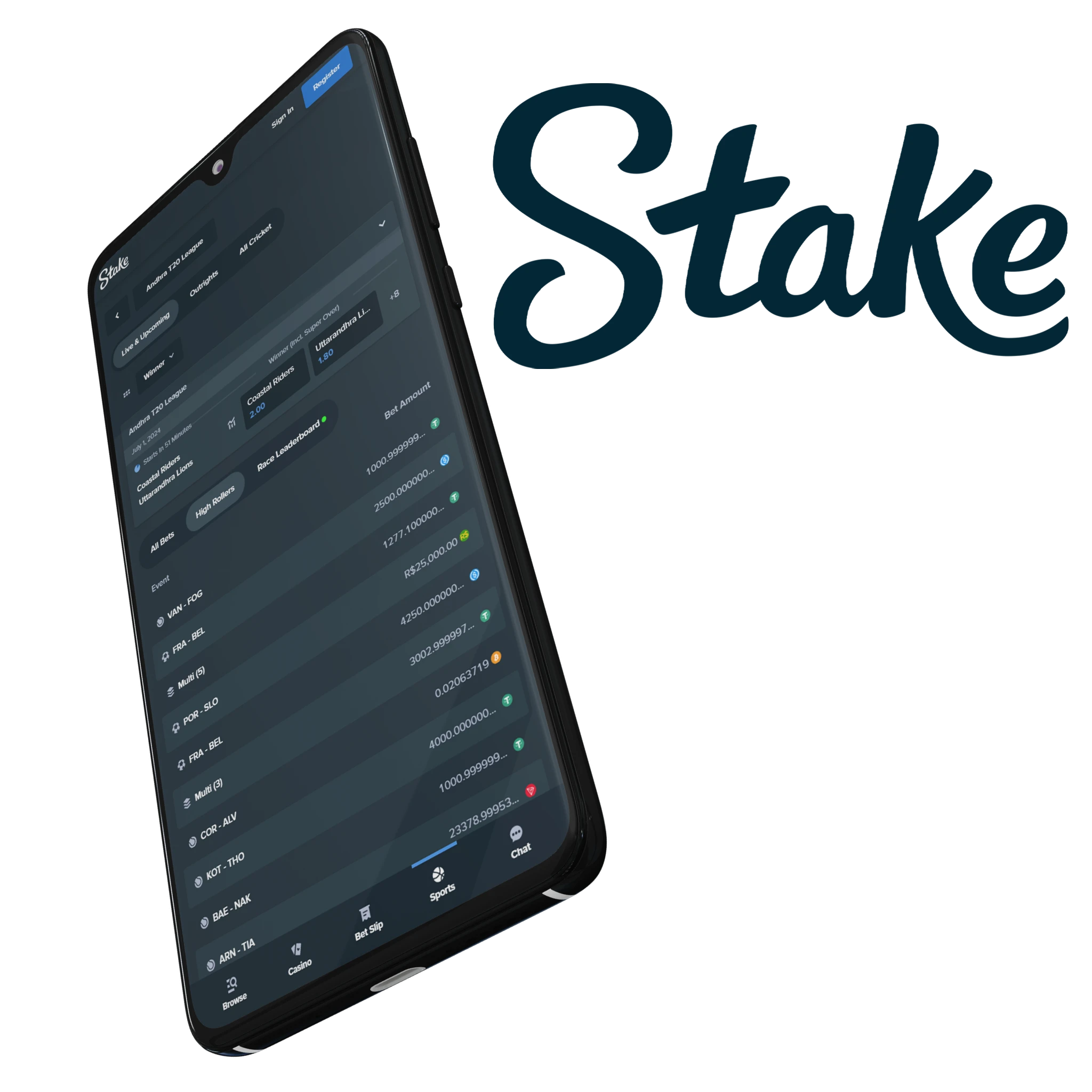 Stake app daily selection of users from India to bet on IPL matches.