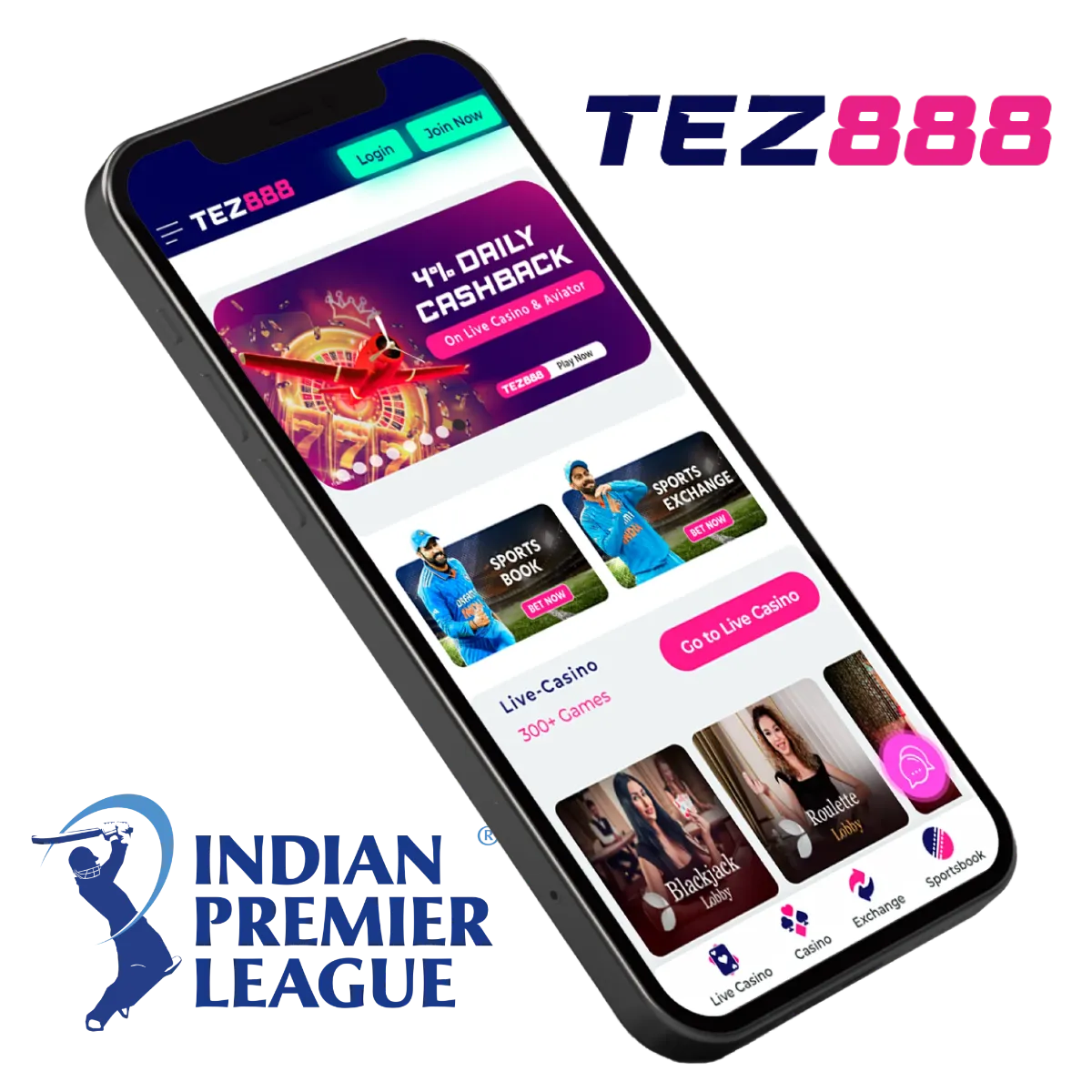 The Tez888 mobile app offers you unique markets and bet types in relation to the IPL.