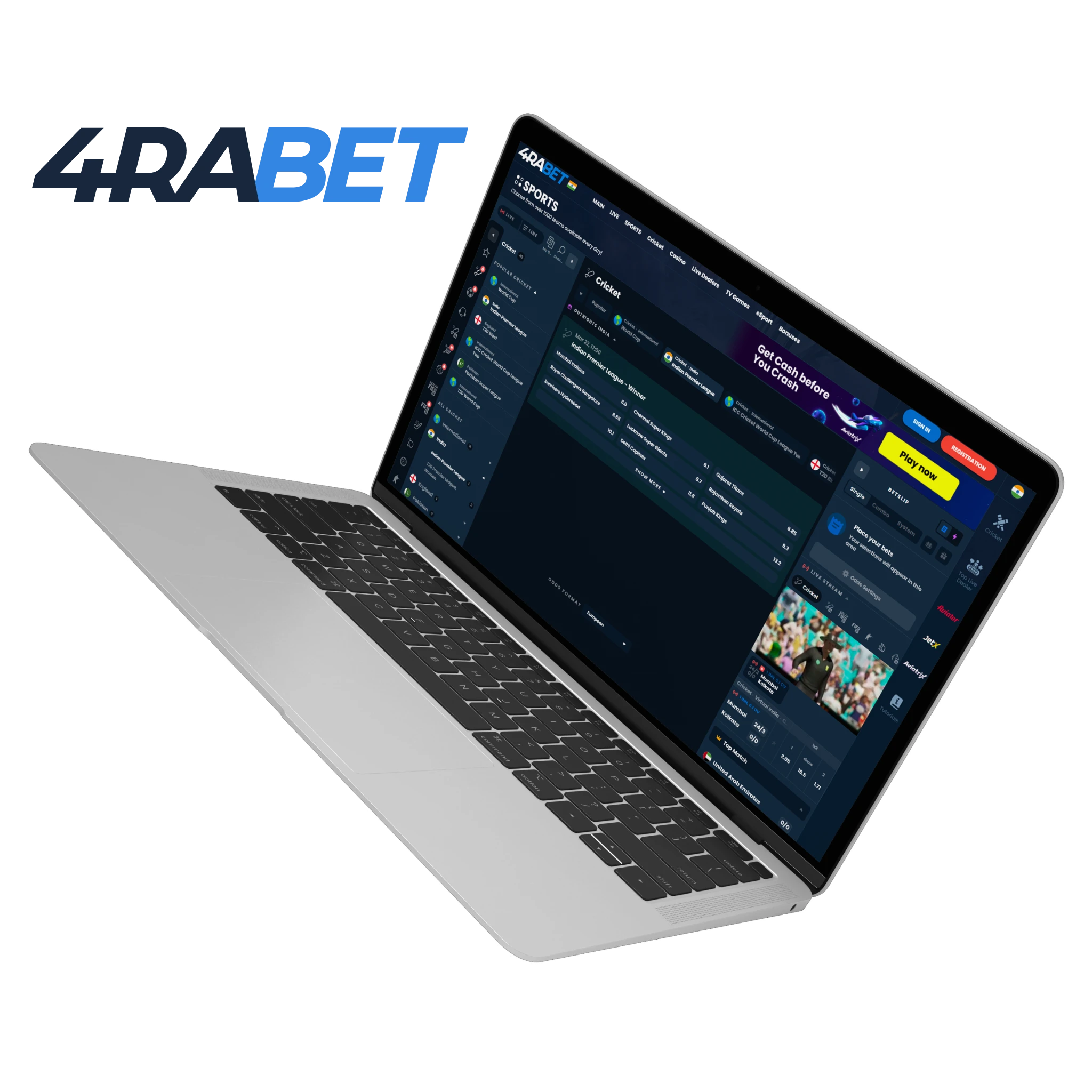 4rabet offers an extensive range of IPL betting options.
