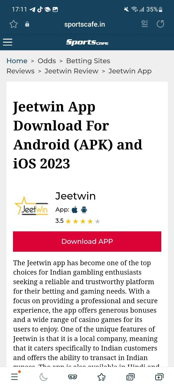 Open the official Jeetwin website.