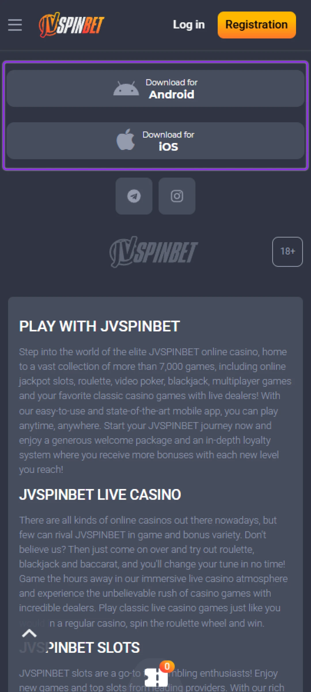 Get the JVSpin app on your mobile device.